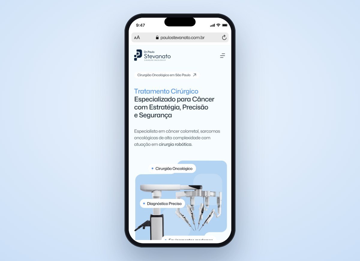 Home do site no celular
